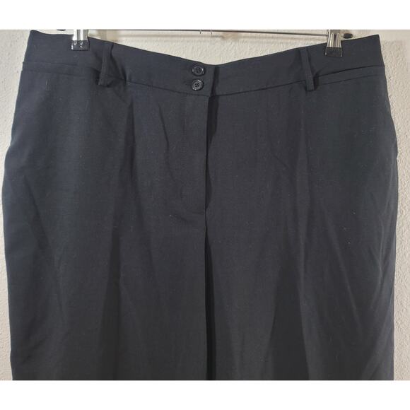 Ninety Woman Black Flat Front Cropped Pants 18W Plus Lightweight Soft Stretchy - Picture 5 of 6